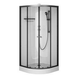 Душевая кабина AM.PM X-Joy 90x90, 1/4 круга, профиль матовый черный, стекло прозрачное W94C-401-090BT