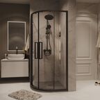 Душевой уголок Grossman Cosmo 80x80 301.K33.02.8080.21.00 без поддона, стекло прозрачное, профиль черный матовый