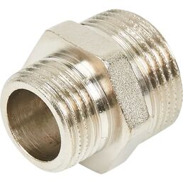 Ниппель переходной Stout 3/4"x1/2" НР никелированная латунь