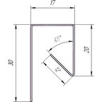 П-планка для профнастила С8 20x30 мм 2 м RAL 6005 Зеленый
