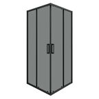 Душевой уголок Март Квадро Black квадратный 90x90 см черный профиль тонированное стекло раздвижной