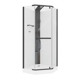 Душевая кабина Ceruttispa Chika CHIKA901B 90х90 профиль черный, стекло прозрачное