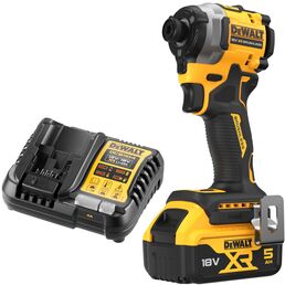 Аккумуляторный шуруповерт DEWALT DCF850P1, 18 В, 206 Нм, 3800 уд/мин, с АКБ 5 Ач и ЗУ (DCF850P1N-XJ)
