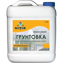 Акриловая грунтовка для внутренних и наружных работ ЛАТЕК Л102 LAG004