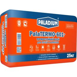 Клей для облицовки печей и каминов Paladium PalaTERMO-601 огнеупорность 150°С 25кг