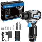 Дрель-шуруповерт аккумуляторная бесщеточная Deko SHARKER12VPRO, 12 В Li-ion 2x2 Ач