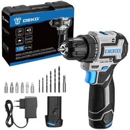 Дрель-шуруповерт аккумуляторная бесщеточная Deko SHARKER12VPRO, 12 В Li-ion 2x2 Ач