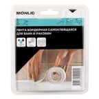 Бордюрная лента для ванной Monlid 60 мм 3.35 м цвет белый