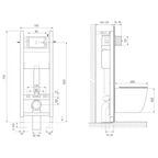 Комплект инсталляция с унитазом Vikent Tornado 4в1, безободковый с микролифтом, клавиша Slim цвет черный