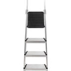 Стремянка алюминиевая Zalger 4 ступени с лотком, ступенька 12 см