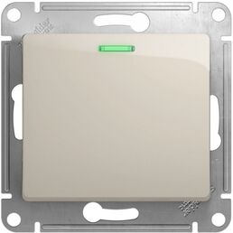 Выключатель одноклавишный с подсветкой (молочный) Systeme Electric Glossa GSL000963