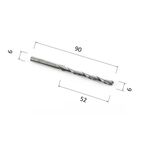 Фреза DJTOL A2LX652 спиральная двухзаходная стружка вверх (по дереву, композиту (АКП), пластику)