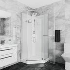 Душевая кабина Ceruttispa 90x90 CHIKA901T без крыши, стекло прозрачное, профиль хром