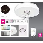 Светильник настенно-потолочный светодиодный влагозащищенный Inspire Parabolic с пультом Bluetooth-динамик 13 м² цвет белый