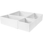 Набор коробок без крышки 31x31/15x31/15x15 см полиэстер цвет белый 4 шт