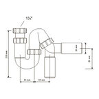 Сифон для раковины и мойки McAlpine 1 1/2х40/50 мм без выпуска с отводом с соединением 40/50 мм (MRSK12-50)