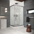 Душевой уголок Vegas-Glass ZA-F Protec 85x80 ZA-F Protec h1900 85*80 06 01 профиль GunMetal, стекло прозрачное