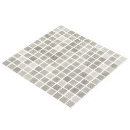 Мозаика Mir Mosaic Natural Steppa светло-серая стеклянная 315х315х5 мм глянцевая