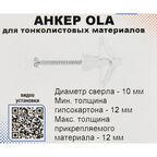 Дюбель-бабочка для гипсокартона Sormat 10x60 мм 20 шт.