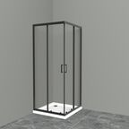 Душевой уголок BelBagno Uno 100х100 UNO-195-A-2-100-C-NERO стекло прозрачное, профиль черный, без поддона