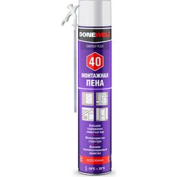Бытовая всесезонная монтажная пена DONEWELL ENERGY FLEX 40 DPH10U40