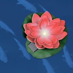 Светильник садовый плавающий Uniel «Waterlily» 17x16x6 см красный цвет света цвет красный