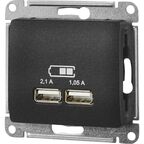 Розетка USB встраиваемая Systeme Electric Glossa цвет антрацит