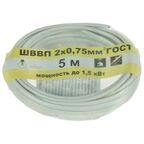 Провод Ореол ШВВП 2x0.75 5 м ГОСТ цвет белый