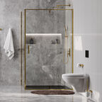 Душевой уголок Wasserkraft Aisch 55P10 120x100 без поддона, стекло прозрачное, профиль золото