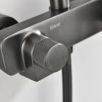 Душевая стойка Black&White 9102GM оружейная сталь, со смесителем, с изливом