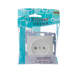 Розетка Lezard Vesna встраиваемая белая (742-0288-121B)