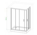 Душевой уголок Royal Bath 100х90 RB9100 HPD-T-CH стекло прозрачное, профиль хром, без поддона