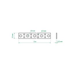 Перфорированная лента прямая LP 12x0.5 5 м оцинкованная сталь цвет серебро