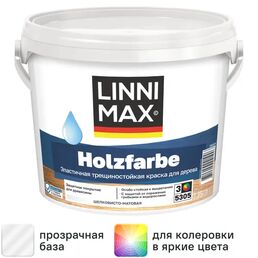 Краска фасадная Linnimax Holzfarbe моющаяся матовая прозрачная база 3 2.35 л