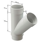 Тройник трубы Docke Lux пластиковый d100 мм 45° графитовый серый RAL 7024