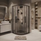 Душевой уголок Grossman Cosmo 80x80 301.K33.02.8080.21.00 без поддона, стекло прозрачное, профиль черный матовый
