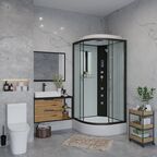 Душевая кабина Niagara Classic 100x100 NG-6702-14F средний поддон, стекло прозрачное, профиль черный