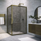 Душевой уголок Vegas-Glass 135x95 ZP+ZPV TUR NOVO 135*95 05 07 профиль бронза, стекло графит