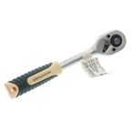 Ключ трещотка 3/8" 45 зубов 205мм реверсивная с резиновой ручкой ROCKFORCE