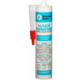 Клей-герметик силиконизированный для ванной и кухни MasterTeks HM, белый, 260 мл./ эластичный, влагостойкий, окрашивается
