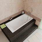 Чугунная ванна Delice Parallel 170x80 DLR220502R-AS с ручками и антискользящим покрытием, белая