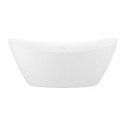 Отдельностоящая ванна акриловая 168 х 73 см Wellsee Carefree Dove 23290102R в наборе 4 в 1: ванна белый глянец, ножки, экран, слив-перелив