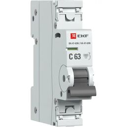 Автоматический выключатель EKF Proxima ВА47-63 1P N C63 А 6 кА