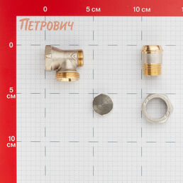 Клапан запорный угловой Тесе 1/2 НР(ш) х 1/2 ВР(г) для радиатора (8740434)