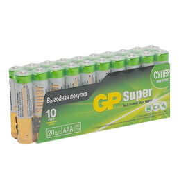 Батарейка GP Batteries Super AAA мизинчиковая LR03 1,5 В (20 шт.) (GP 24A-2CRVS20)