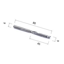 Фреза DJTOL A1FLX6.45 компрессионная спиральная однозаходная (по дереву, композиту (АКП), пластику)