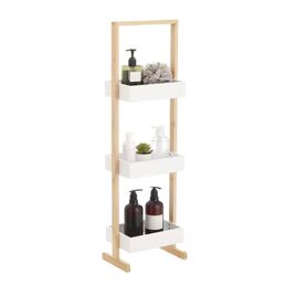 Стеллаж для ванной Lemer Nice 3 полки 26x70x17 см цвет белый/дерево