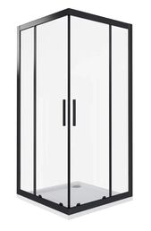 Душевой уголок Good Door  Cofe 100х100 CR-100-C-B без поддона, стекло прозрачное, профиль черный