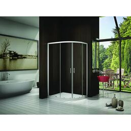 Душевой уголок Makiato R-120-C-WE, 1/4 круга 120x80 см хромированный профиль прозрачное стекло раздвижной