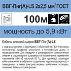 Кабель Камкабель ВВГпнг(A)-LS 2x2.5 100 м ГОСТ